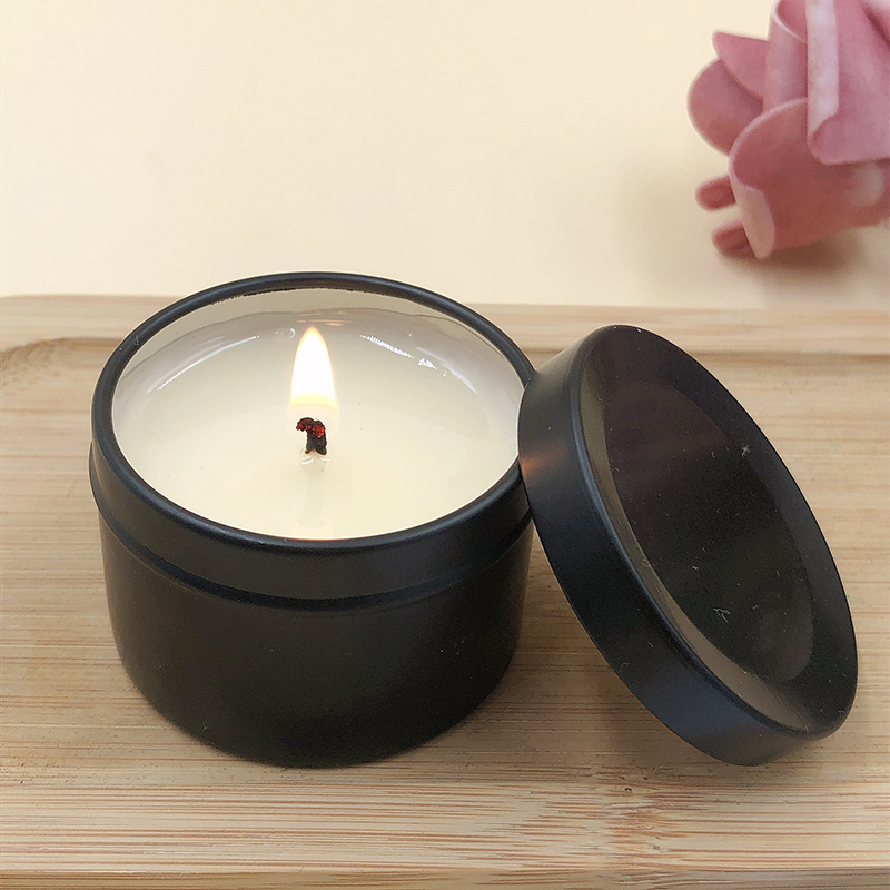 L5070A Ogranic Eco soy wax Black bottle Scented candles